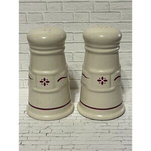 Longaberger Pottery Woven Traditions Red Salt & Pepper Shaker Set